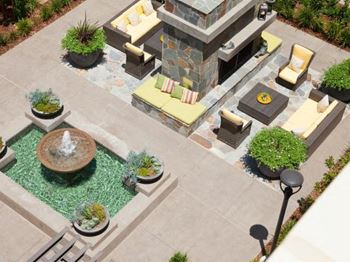 Outdoor fireplace at Terrena Apartment Homes in Northridge, CA